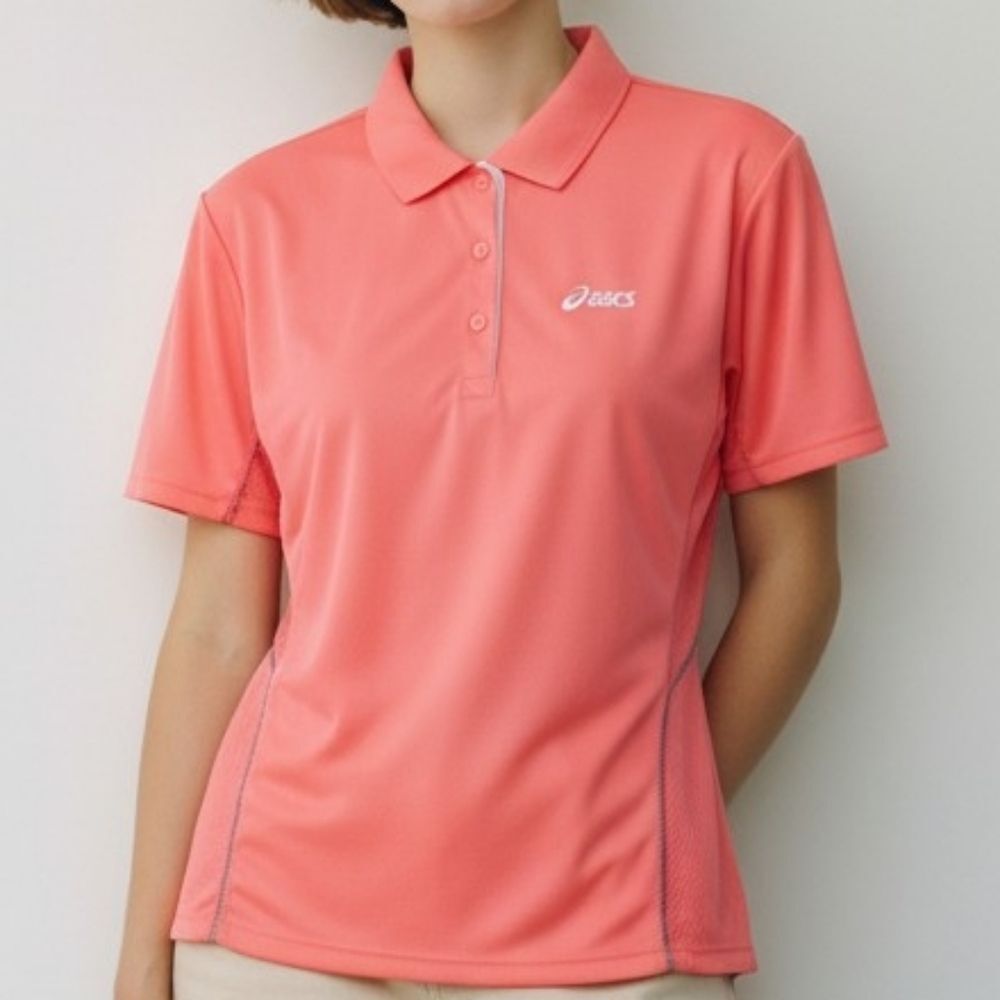 Asics Pink Polo Fitted Performance Tee